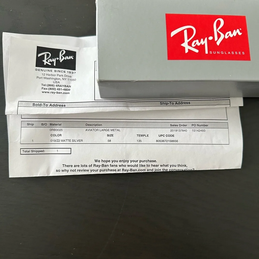 Authentic Ray Ban Mirrored Copper Flash Aviator Sunglasses